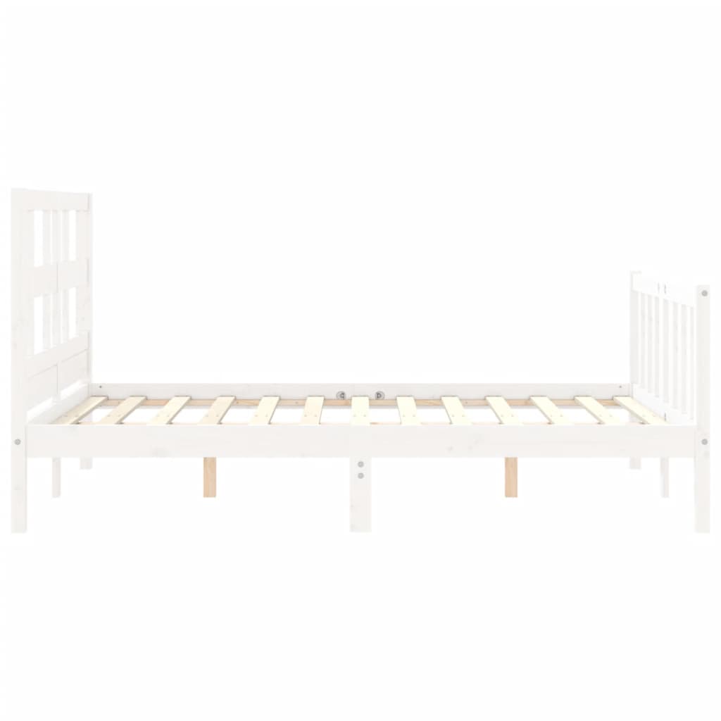 vidaXL Bed Frame without Mattress White 140x190 cm Solid Wood Pine