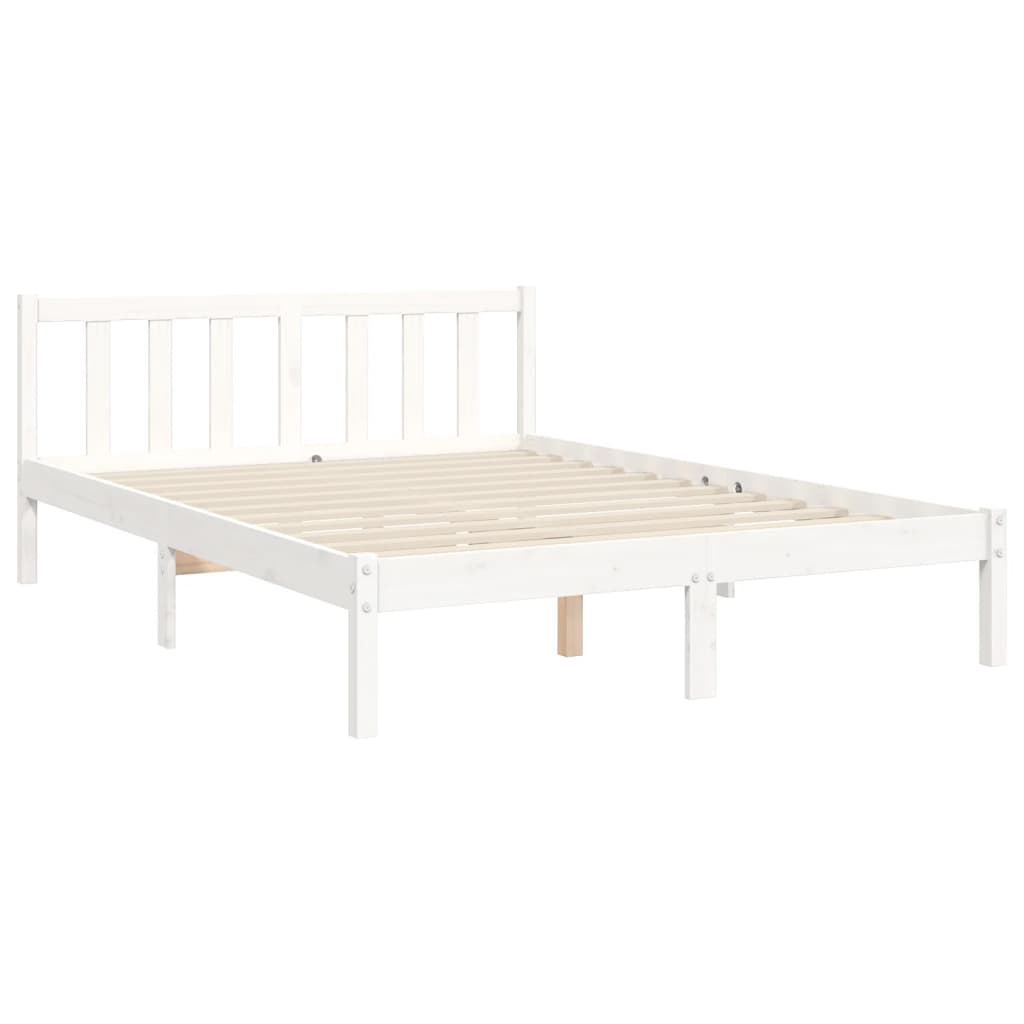 vidaXL Bed Frame without Mattress White 140x190 cm Solid Wood Pine