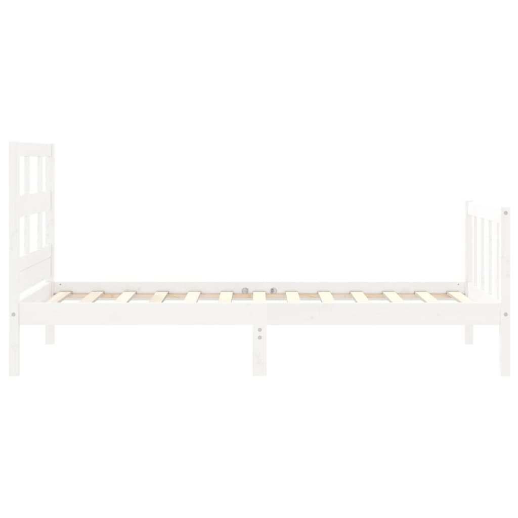 vidaXL Bed Frame without Mattress White 90x200 cm Solid Wood Pine