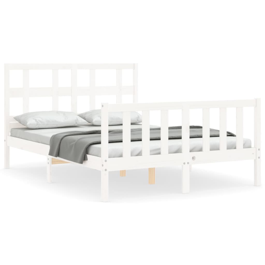 vidaXL Bed Frame without Mattress White 120x200 cm Solid Wood Pine