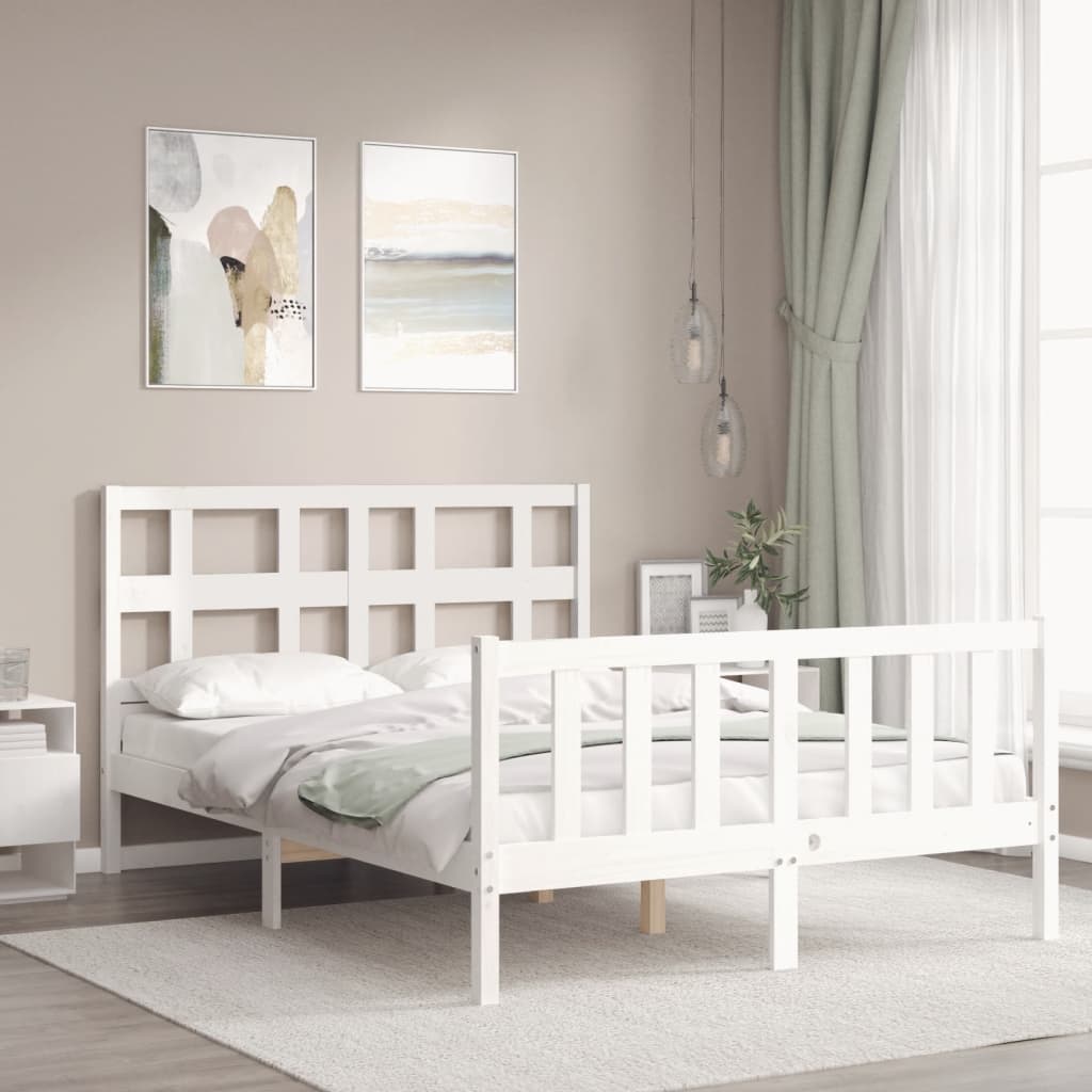 vidaXL Bed Frame without Mattress White 120x200 cm Solid Wood Pine