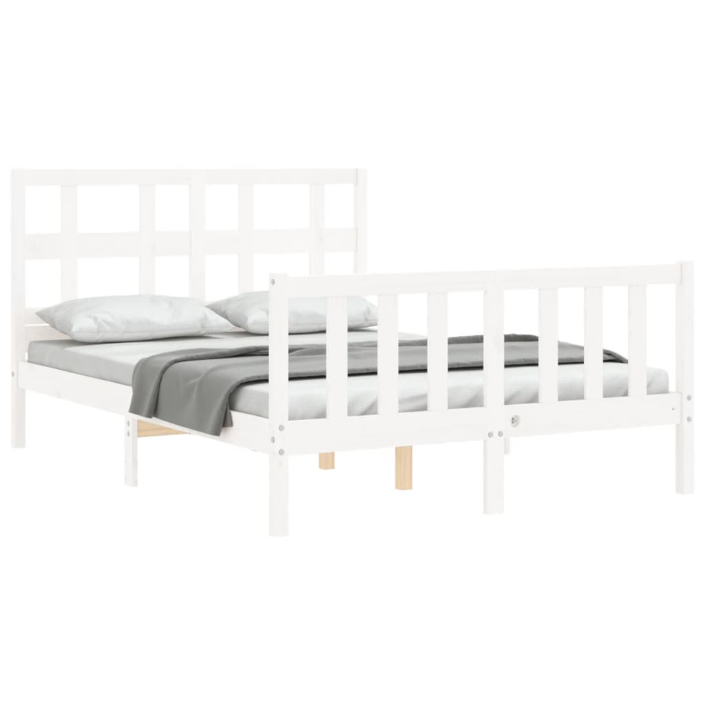 vidaXL Bed Frame without Mattress White 120x200 cm Solid Wood Pine