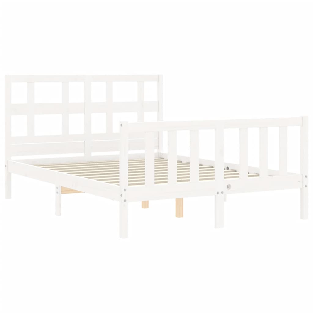 vidaXL Bed Frame without Mattress White 120x200 cm Solid Wood Pine