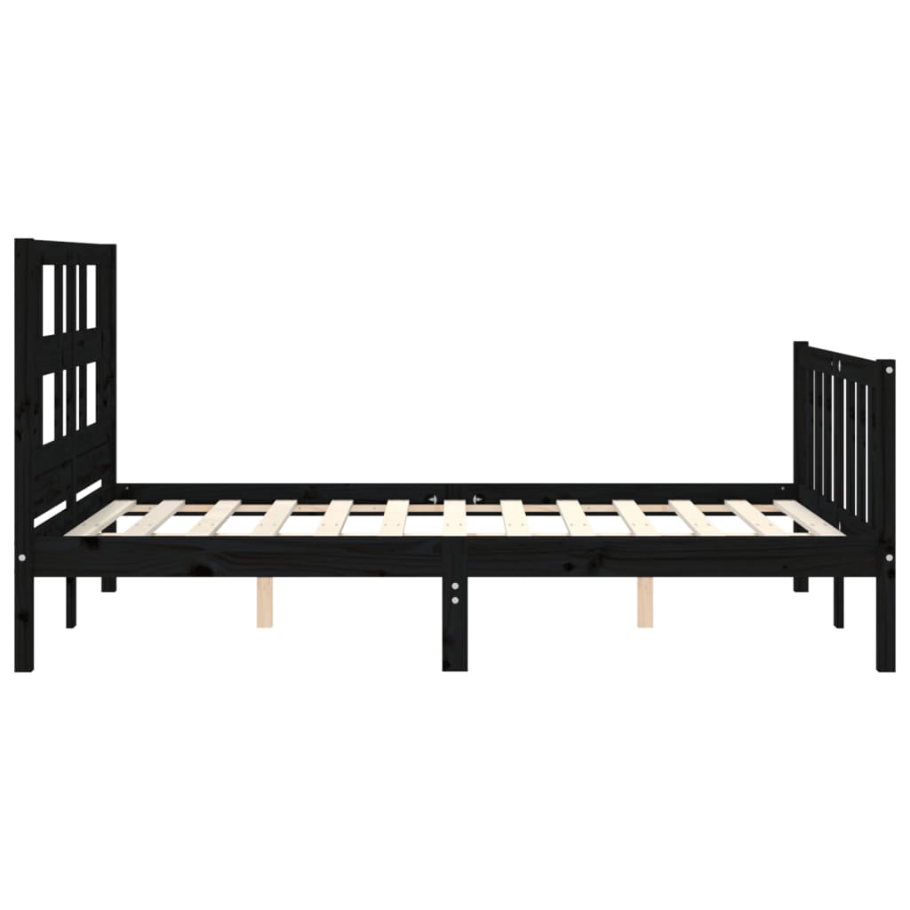 vidaXL Bed Frame without Mattress Black 120x200 cm Solid Wood Pine