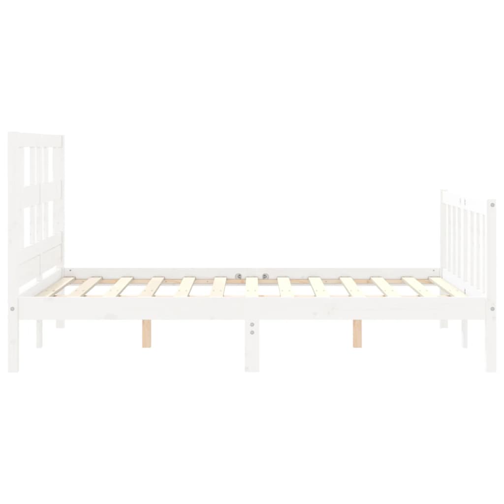 vidaXL Bed Frame without Mattress White 140x200 cm Solid Wood Pine