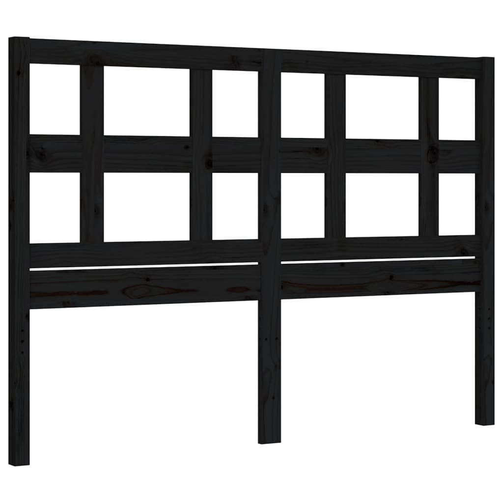 vidaXL Bed Frame without Mattress Black 140x200 cm Solid Wood Pine