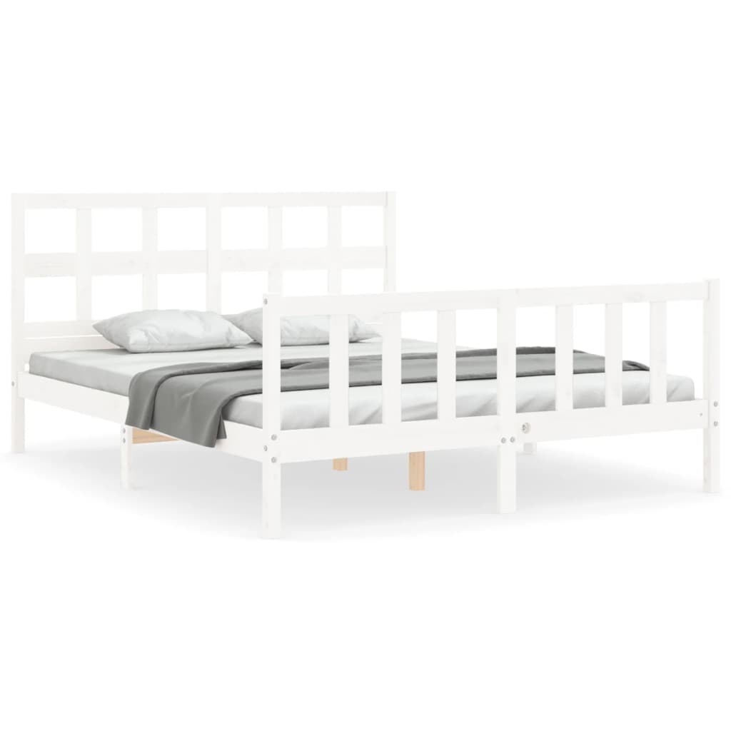 vidaXL Bed Frame without Mattress White 160x200 cm Solid Wood Pine