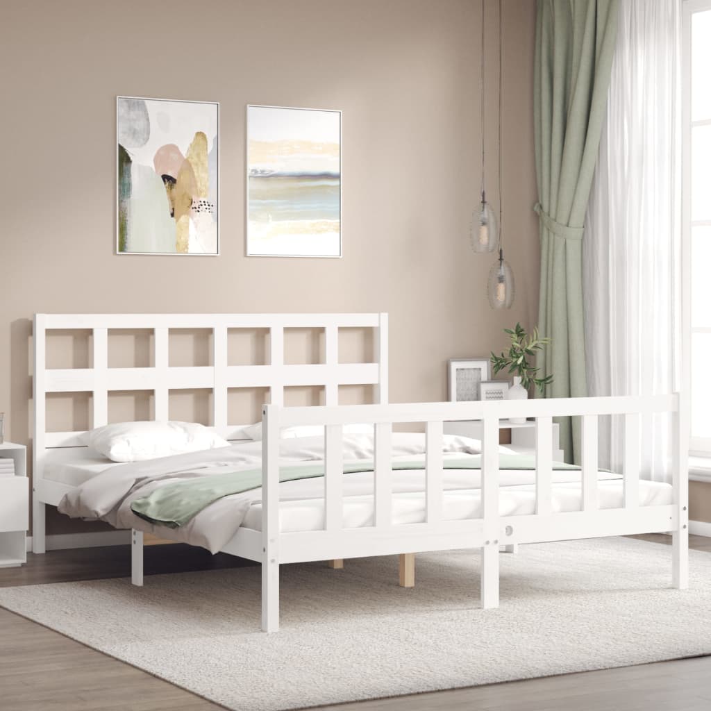 vidaXL Bed Frame without Mattress White 160x200 cm Solid Wood Pine