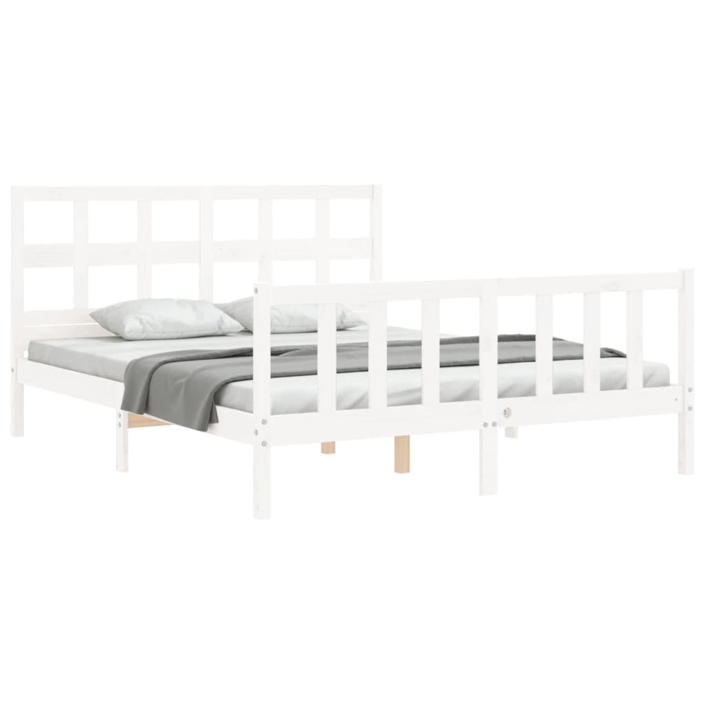 vidaXL Bed Frame without Mattress White 160x200 cm Solid Wood Pine