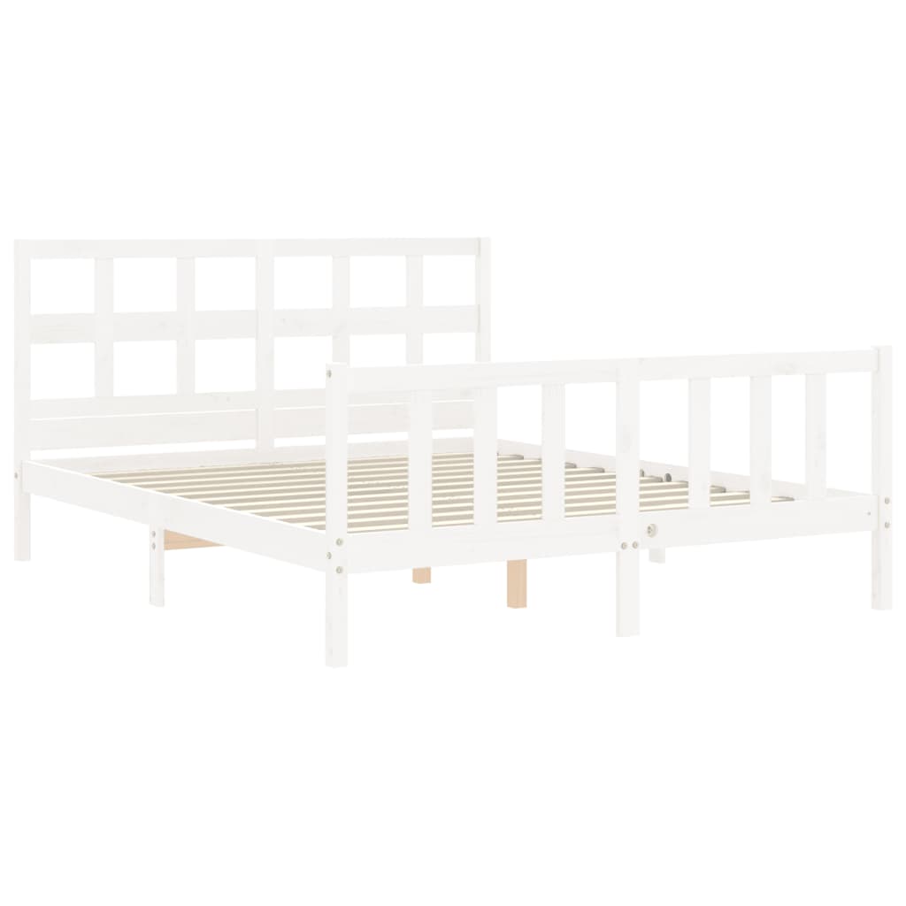 vidaXL Bed Frame without Mattress White 160x200 cm Solid Wood Pine