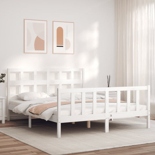 vidaXL Bed Frame without Mattress White 160x200 cm Solid Wood Pine