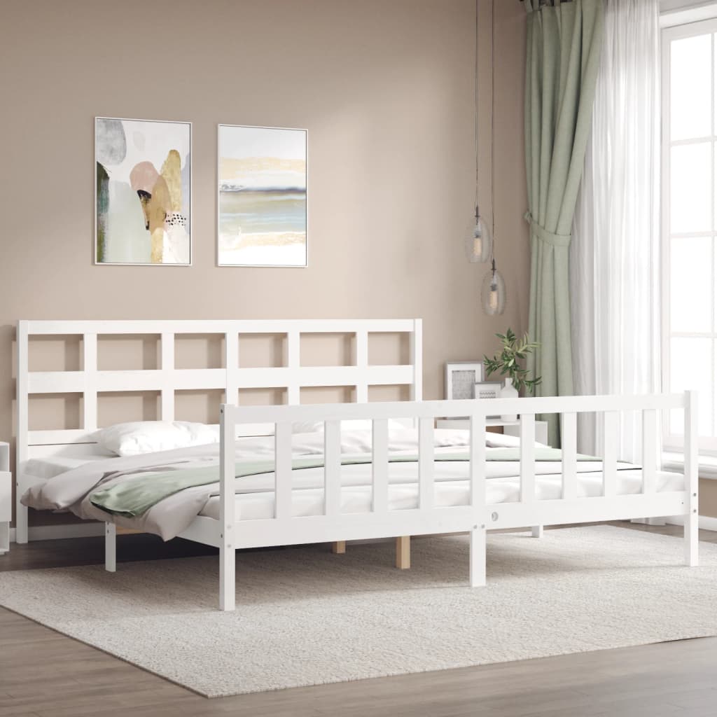 vidaXL Bed Frame without Mattress White 200x200 cm Solid Wood Pine