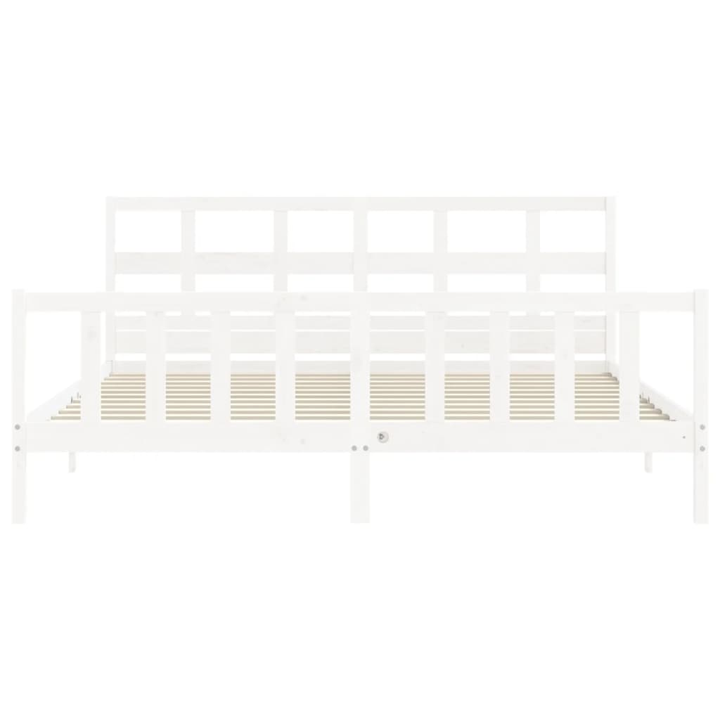 vidaXL Bed Frame without Mattress White 200x200 cm Solid Wood Pine