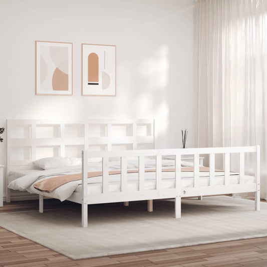 vidaXL Bed Frame without Mattress White 200x200 cm Solid Wood Pine