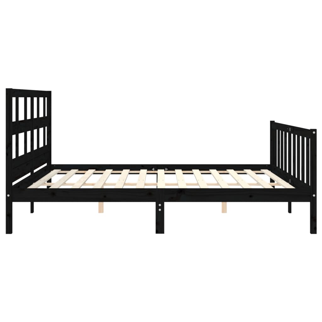 vidaXL Bed Frame without Mattress Black 200x200 cm Solid Wood Pine