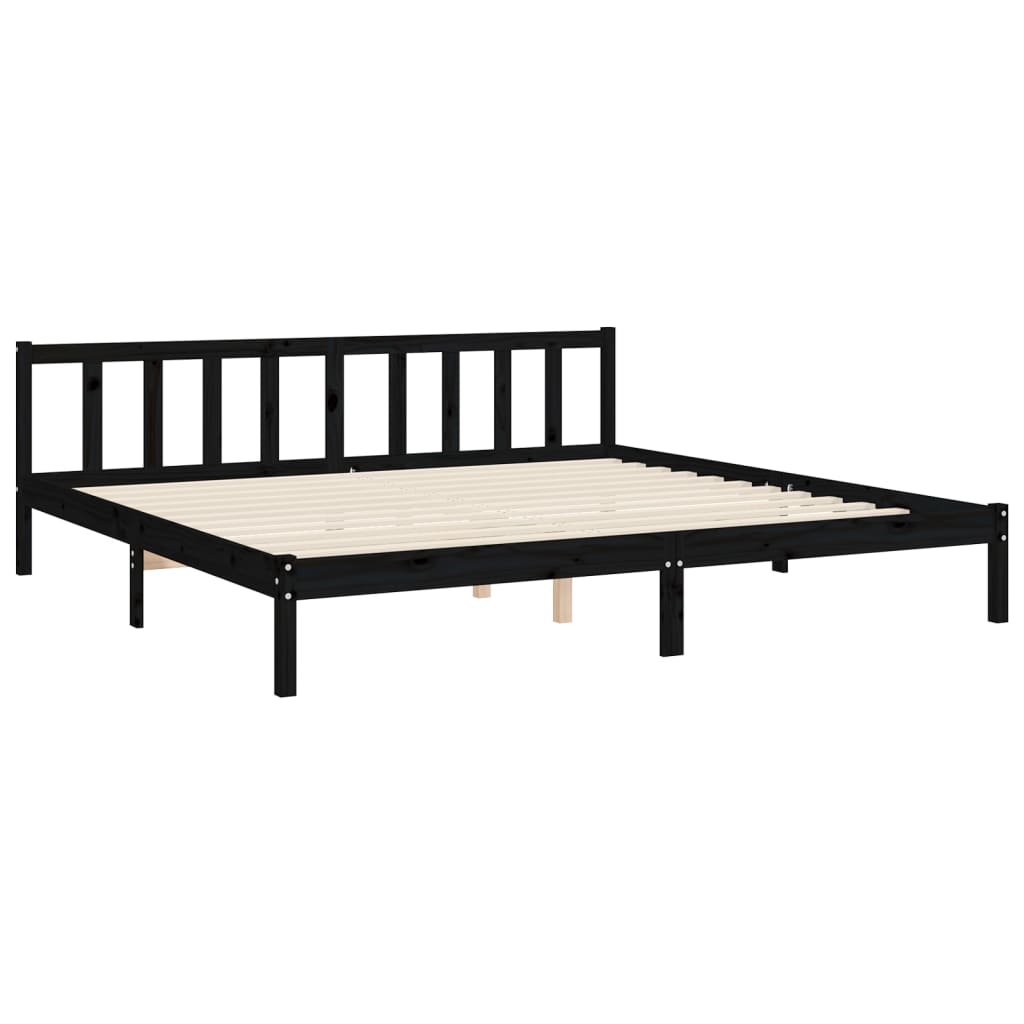 vidaXL Bed Frame without Mattress Black 200x200 cm Solid Wood Pine