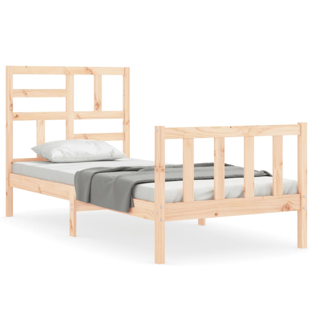 vidaXL Bed Frame without Mattress Single Solid Wood Pine