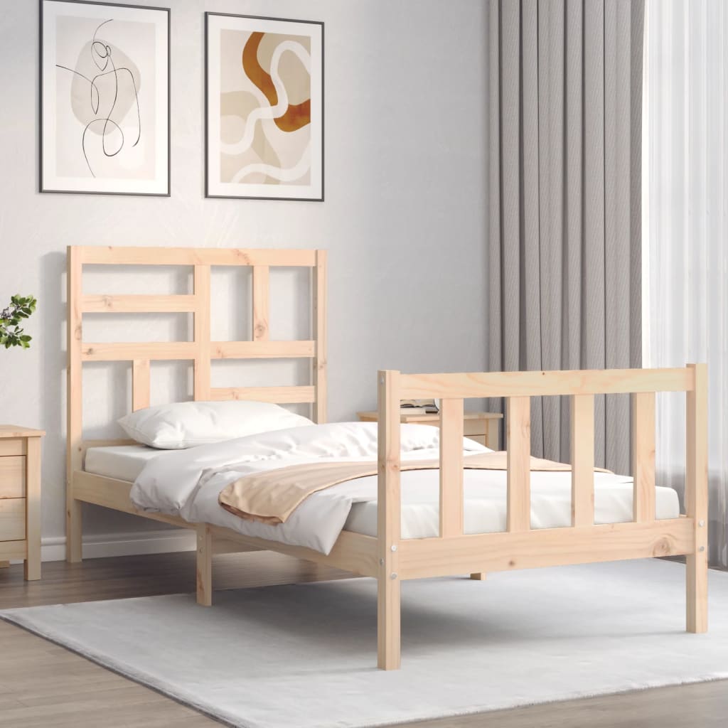 vidaXL Bed Frame without Mattress Single Solid Wood Pine