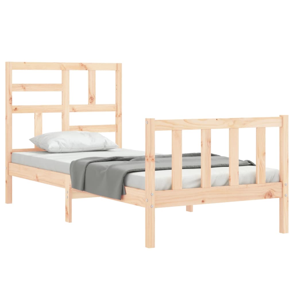 vidaXL Bed Frame without Mattress Single Solid Wood Pine