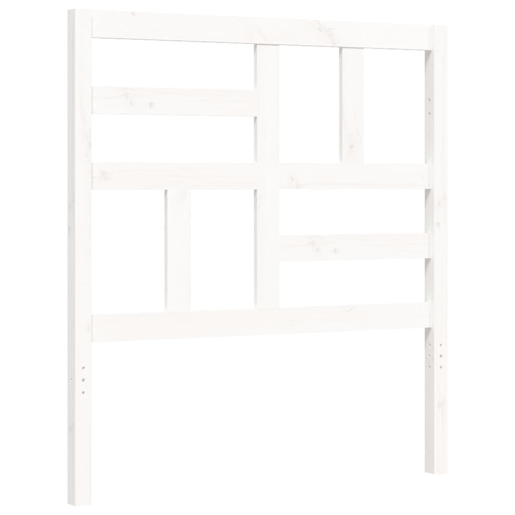 vidaXL Bed Frame without Mattress White Single Solid Wood Pine