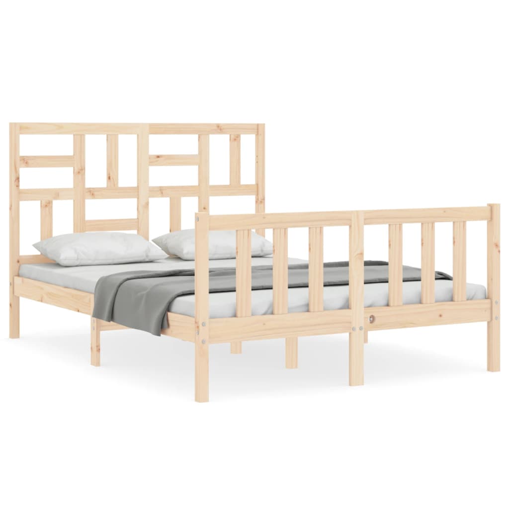 vidaXL Bed Frame without Mattress Small Double Solid Wood Pine