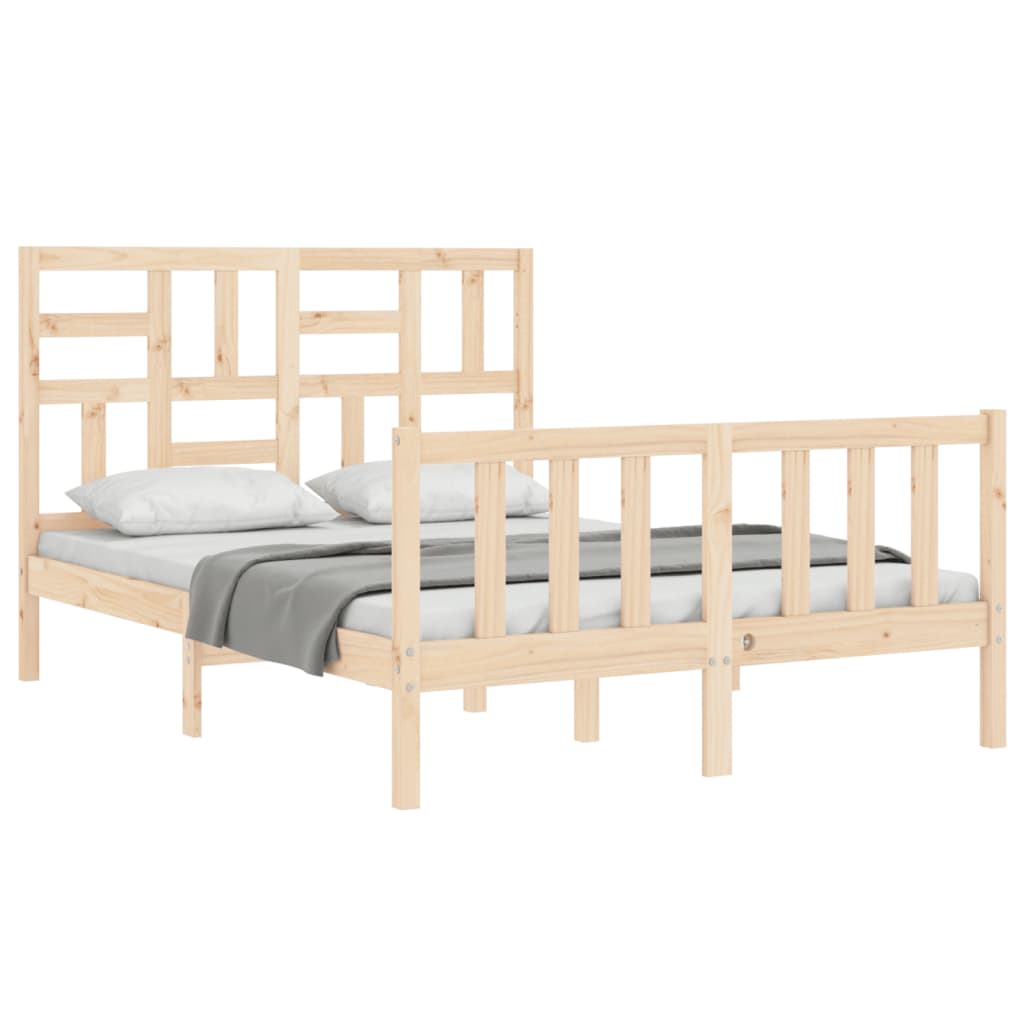 vidaXL Bed Frame without Mattress Small Double Solid Wood Pine