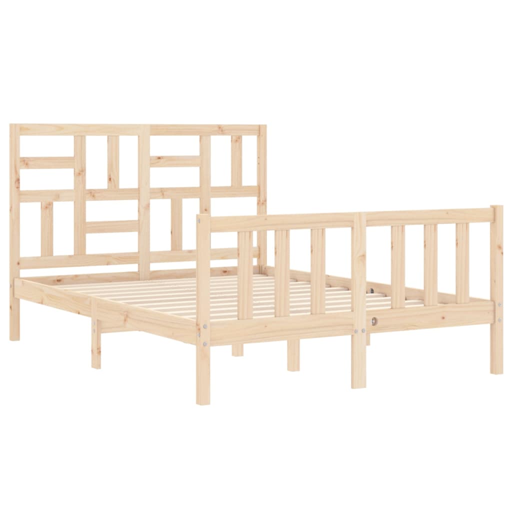 vidaXL Bed Frame without Mattress Small Double Solid Wood Pine