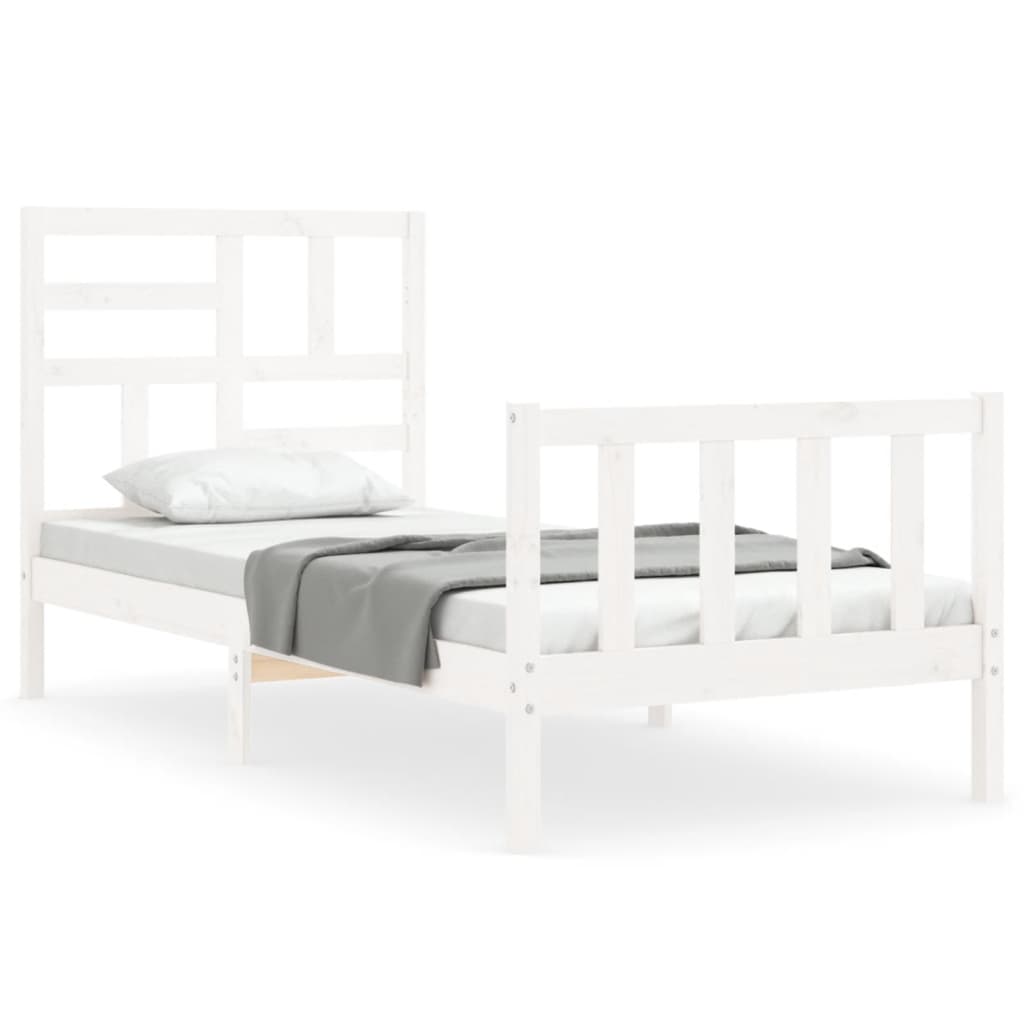 vidaXL Bed Frame without Mattress White 90x200 cm Solid Wood Pine