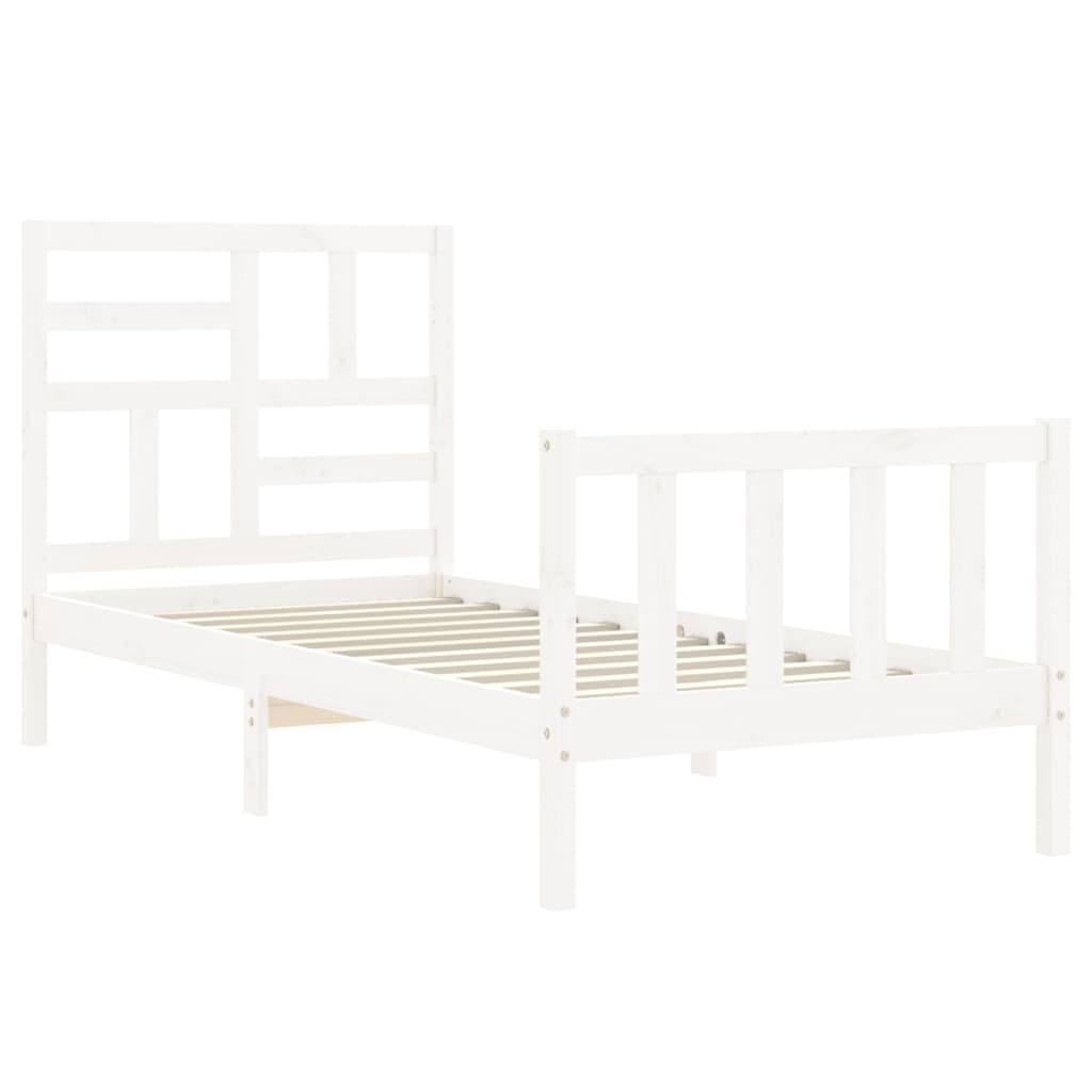 vidaXL Bed Frame without Mattress White 90x200 cm Solid Wood Pine