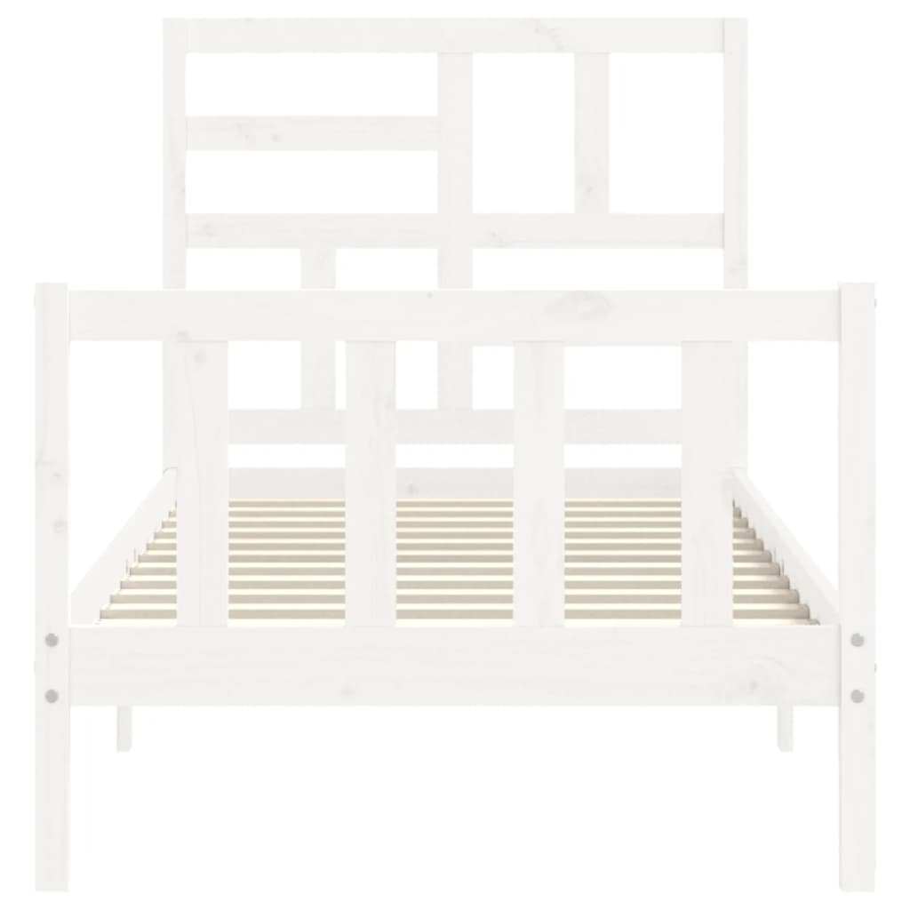 vidaXL Bed Frame without Mattress White 90x200 cm Solid Wood Pine