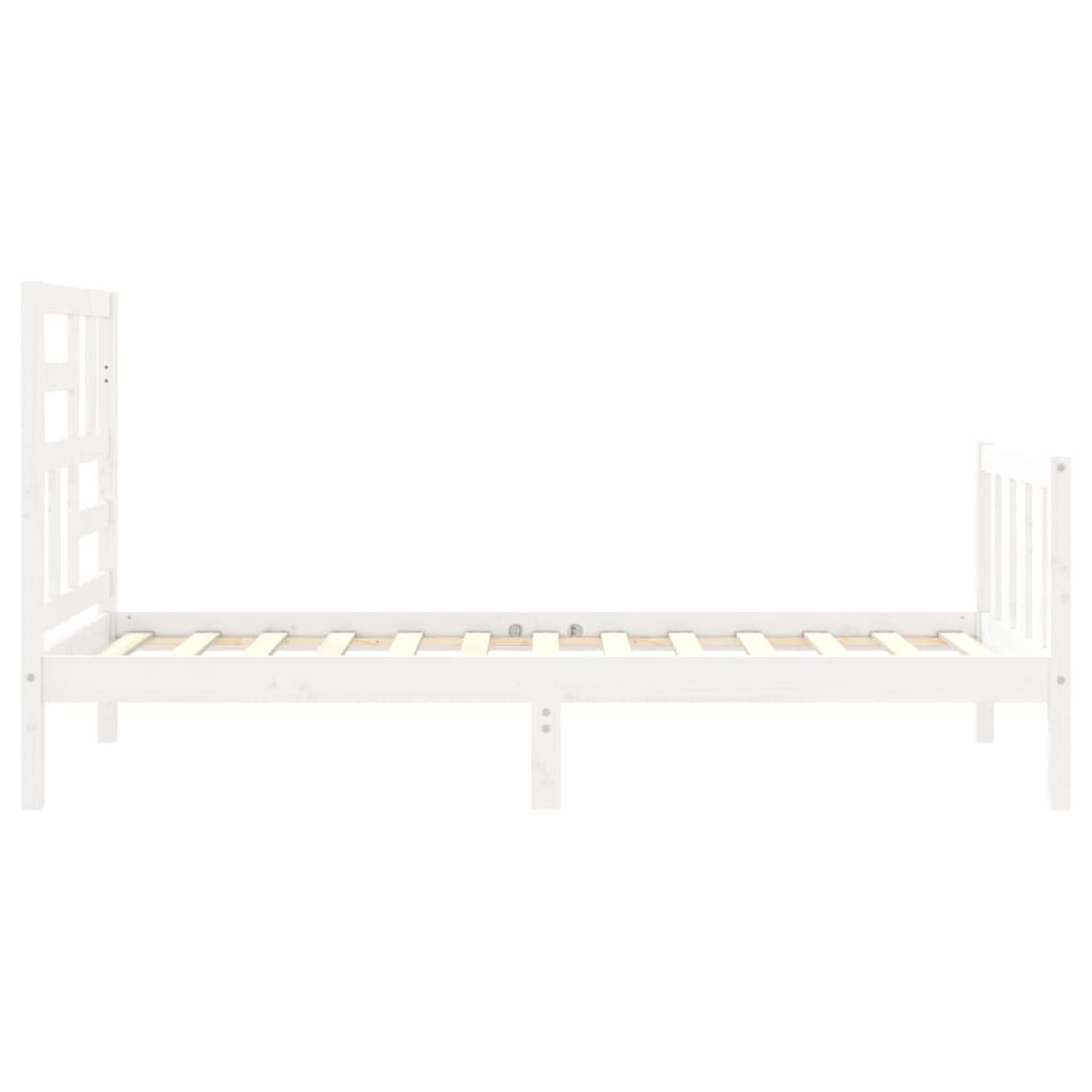 vidaXL Bed Frame without Mattress White 90x200 cm Solid Wood Pine