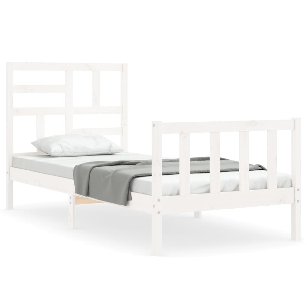 vidaXL Bed Frame without Mattress White 100x200 cm Solid Wood Pine