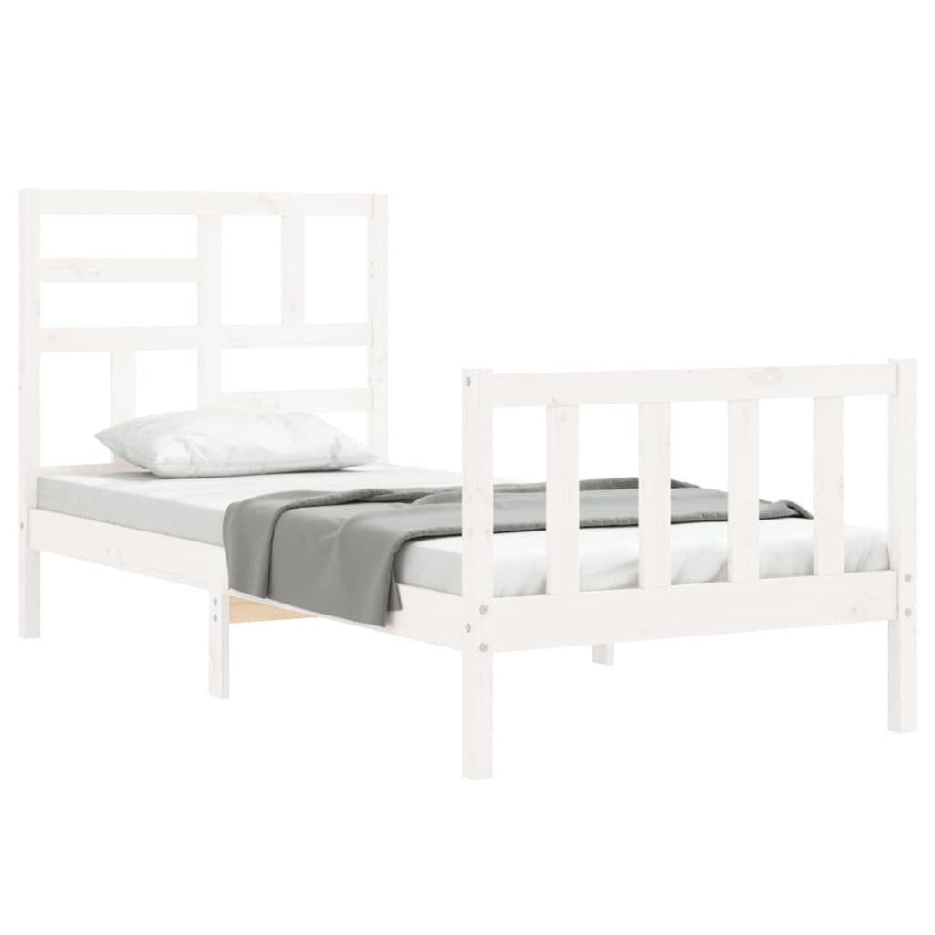 vidaXL Bed Frame without Mattress White 100x200 cm Solid Wood Pine