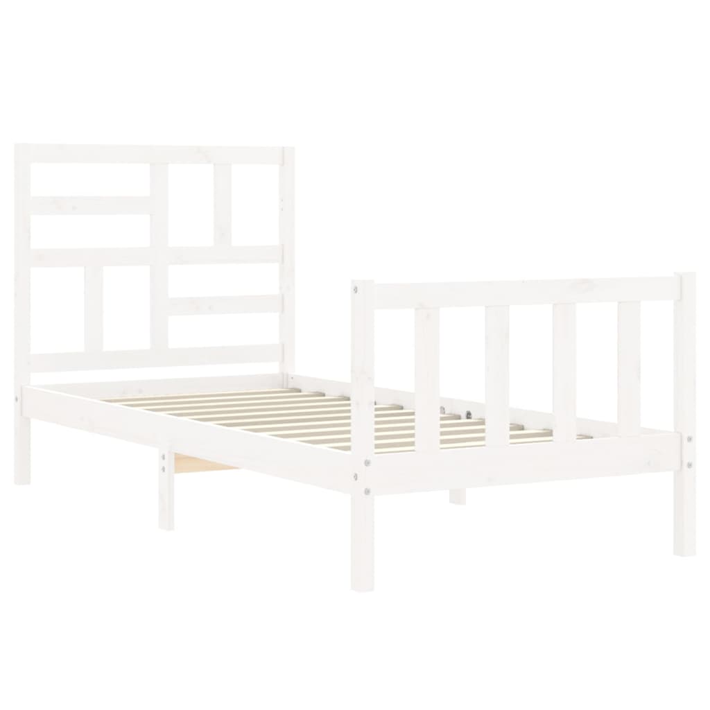 vidaXL Bed Frame without Mattress White 100x200 cm Solid Wood Pine