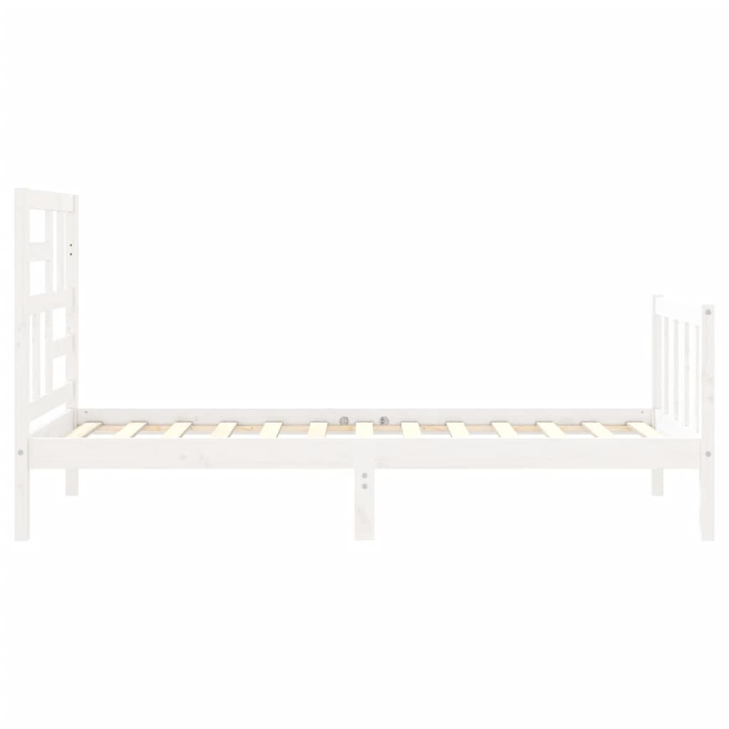 vidaXL Bed Frame without Mattress White 100x200 cm Solid Wood Pine