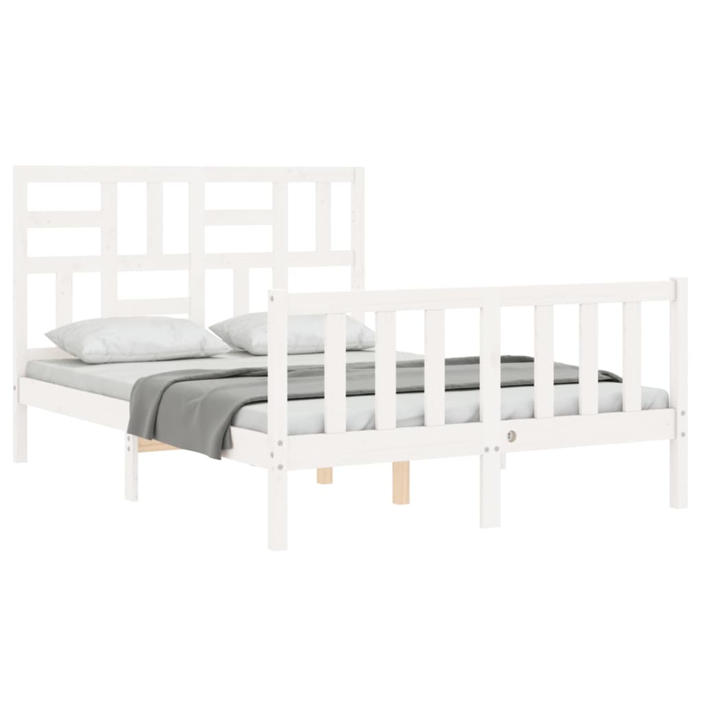 vidaXL Bed Frame without Mattress White 120x200 cm Solid Wood Pine