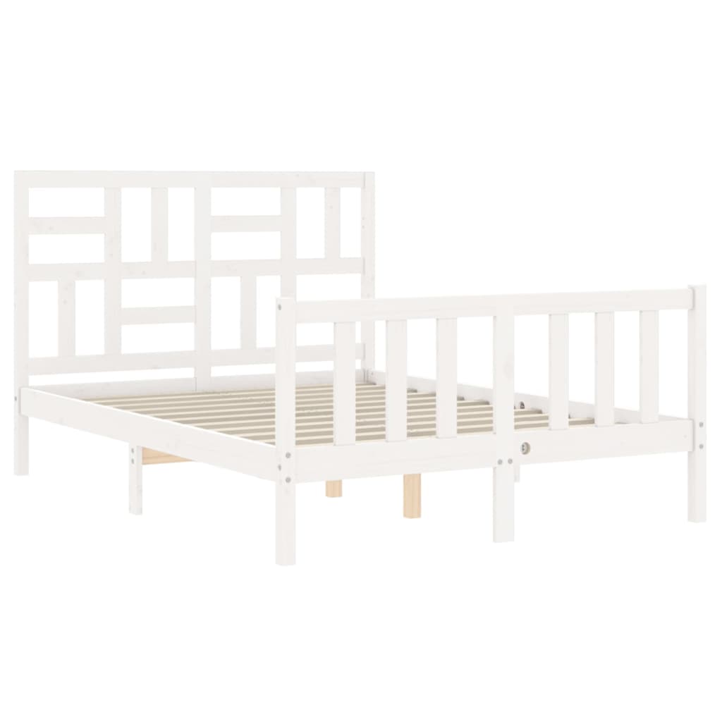 vidaXL Bed Frame without Mattress White 120x200 cm Solid Wood Pine