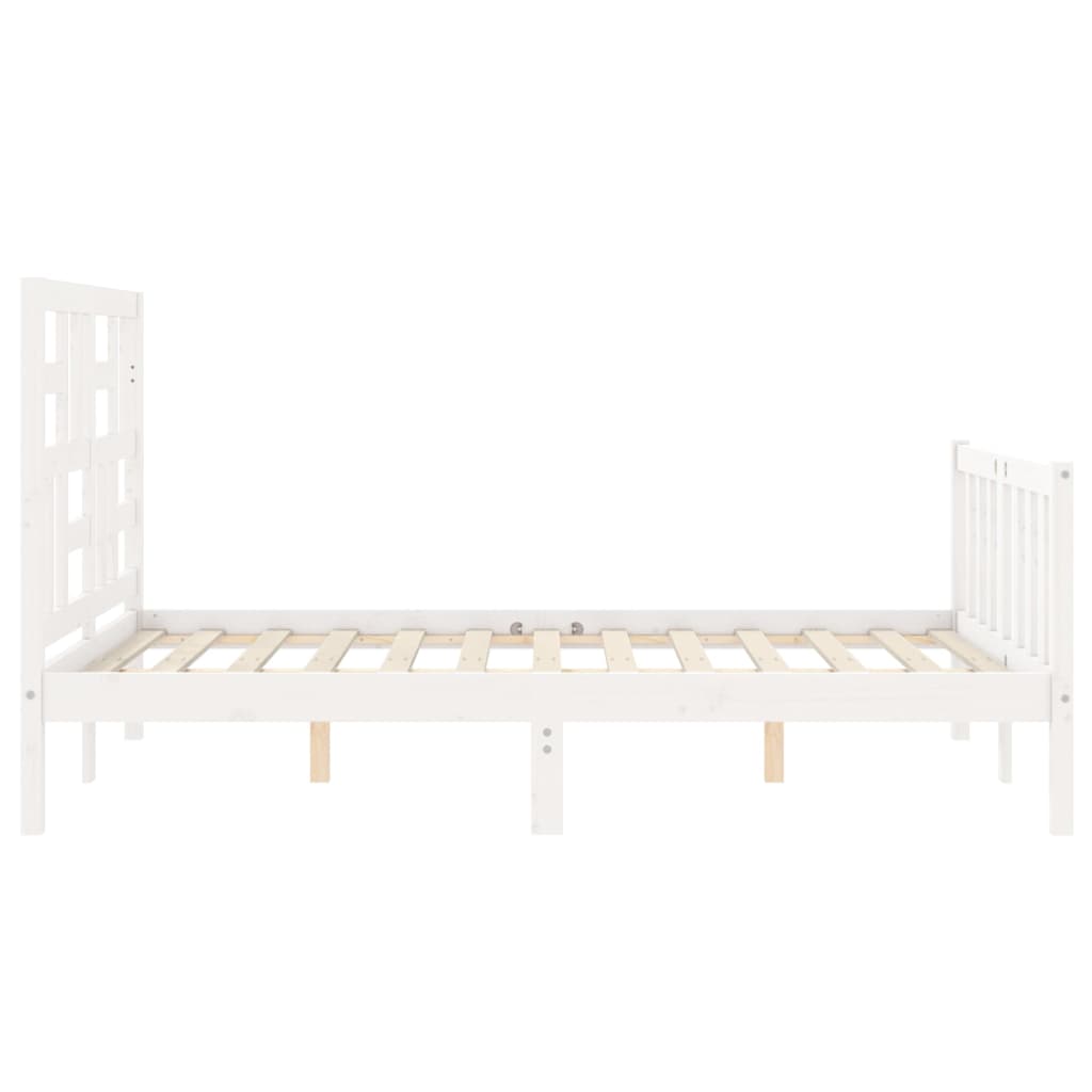 vidaXL Bed Frame without Mattress White 120x200 cm Solid Wood Pine