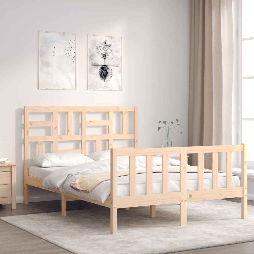 vidaXL Bed Frame without Mattress 140x200 cm Solid Wood Pine