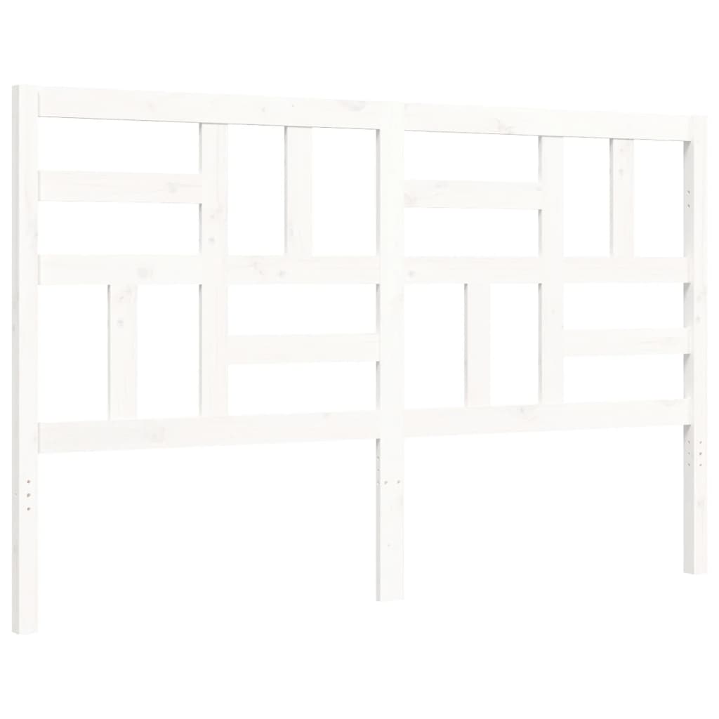 vidaXL Bed Frame without Mattress White King Size Solid Wood Pine