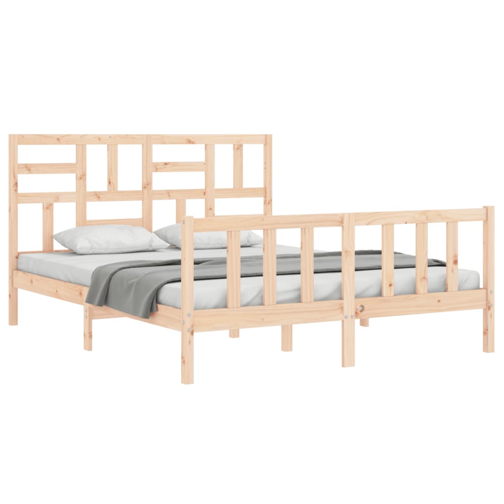 Bed Frame | Natural Pine | Solid Pine Wood, Plywood | Double Size