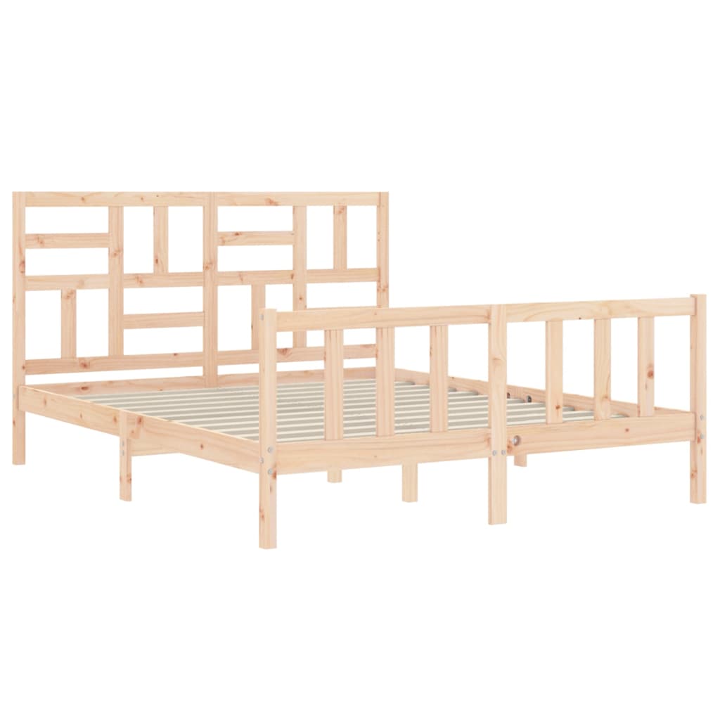 Bed Frame | Natural Pine | Solid Pine Wood, Plywood | Double Size