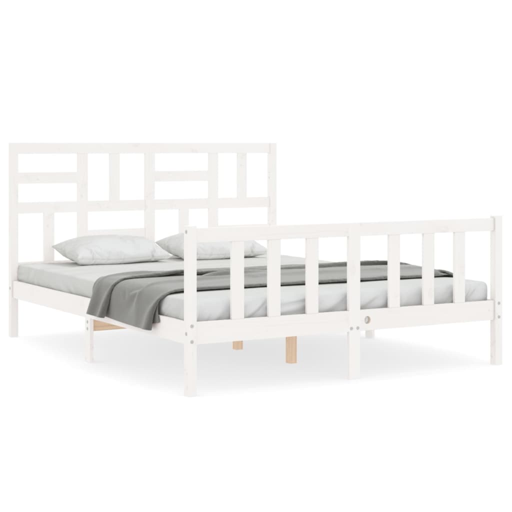 vidaXL Bed Frame without Mattress White 160x200 cm Solid Wood Pine