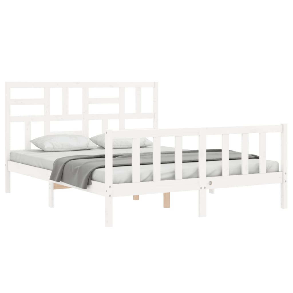 vidaXL Bed Frame without Mattress White 160x200 cm Solid Wood Pine