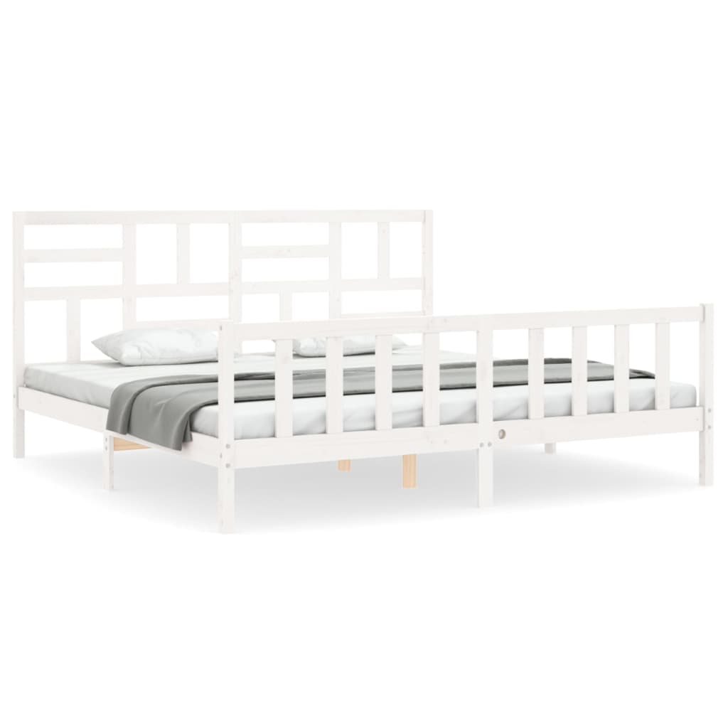 vidaXL Bed Frame without Mattress White 200x200 cm Solid Wood Pine