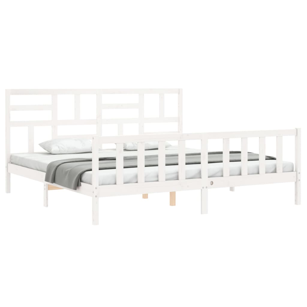 vidaXL Bed Frame without Mattress White 200x200 cm Solid Wood Pine