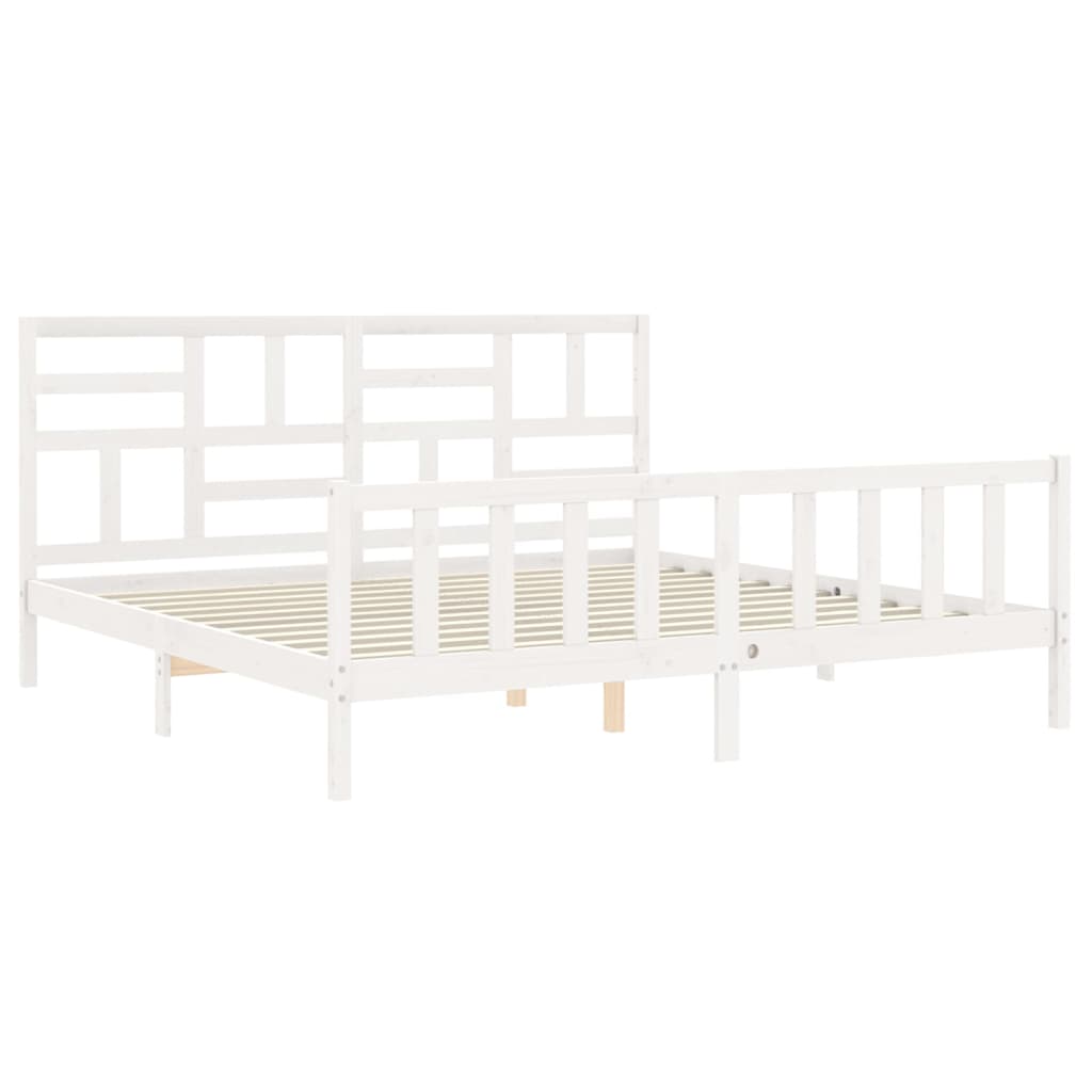 vidaXL Bed Frame without Mattress White 200x200 cm Solid Wood Pine