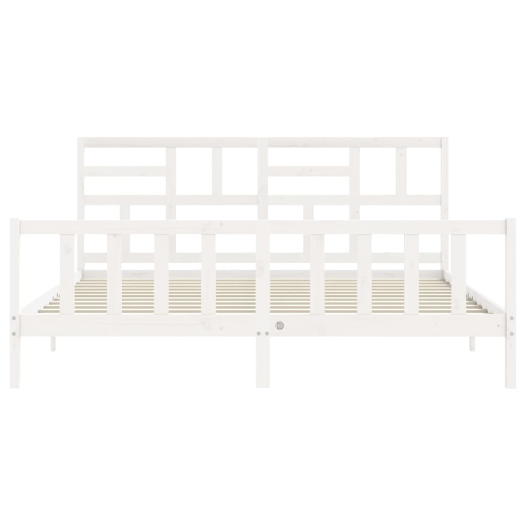 vidaXL Bed Frame without Mattress White 200x200 cm Solid Wood Pine