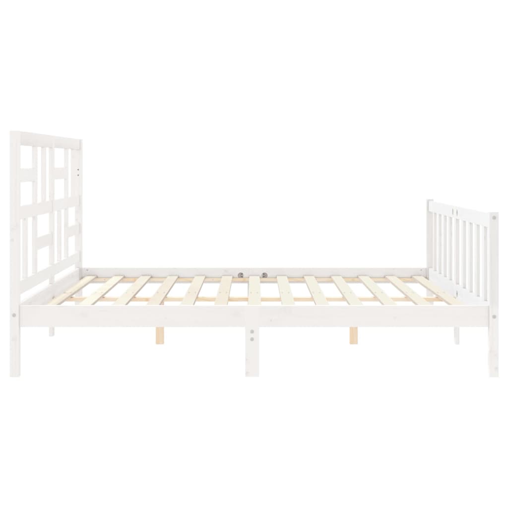 vidaXL Bed Frame without Mattress White 200x200 cm Solid Wood Pine