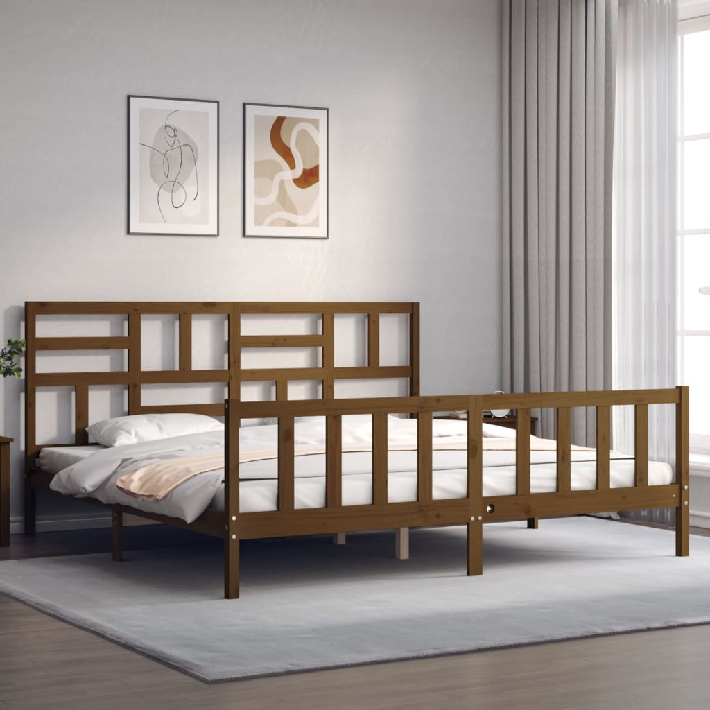 vidaXL Bed Frame without Mattress Honey Brown 200x200 cm Solid Wood Pine